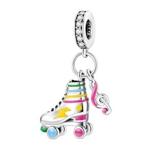 Silver Roller Skate Charm Pandora Style